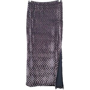 Ilyza Vintage Brown Burnout Velvet Pull-On Maxi Skirt Size Large Sexy Side Slit